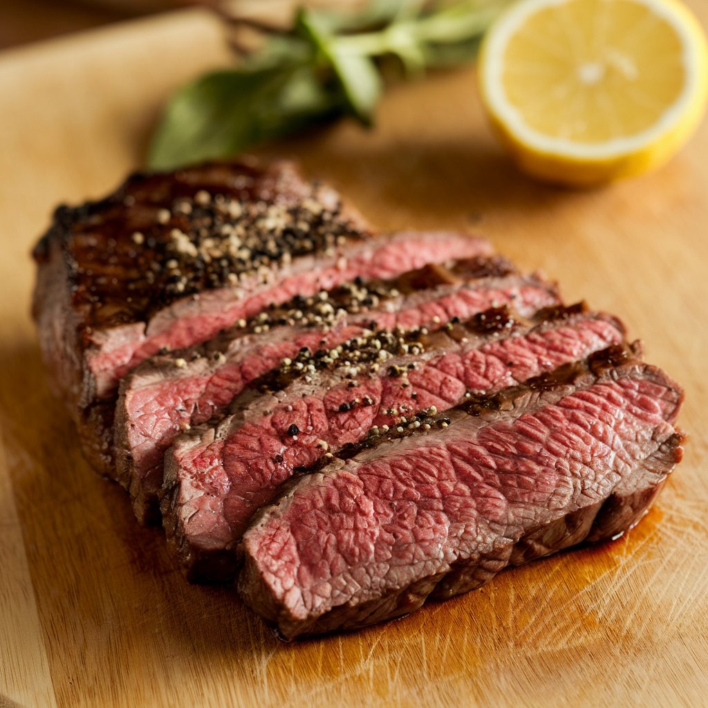 Kategorie jdlo, Nakrjen steak s pepem a citronem, jdlo, ilustran obrzek