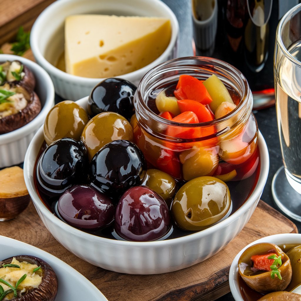 Kategorie j�dlo, R�zn� druhy oliv a s�r�, �makoun, ilustra�n� obr�zek