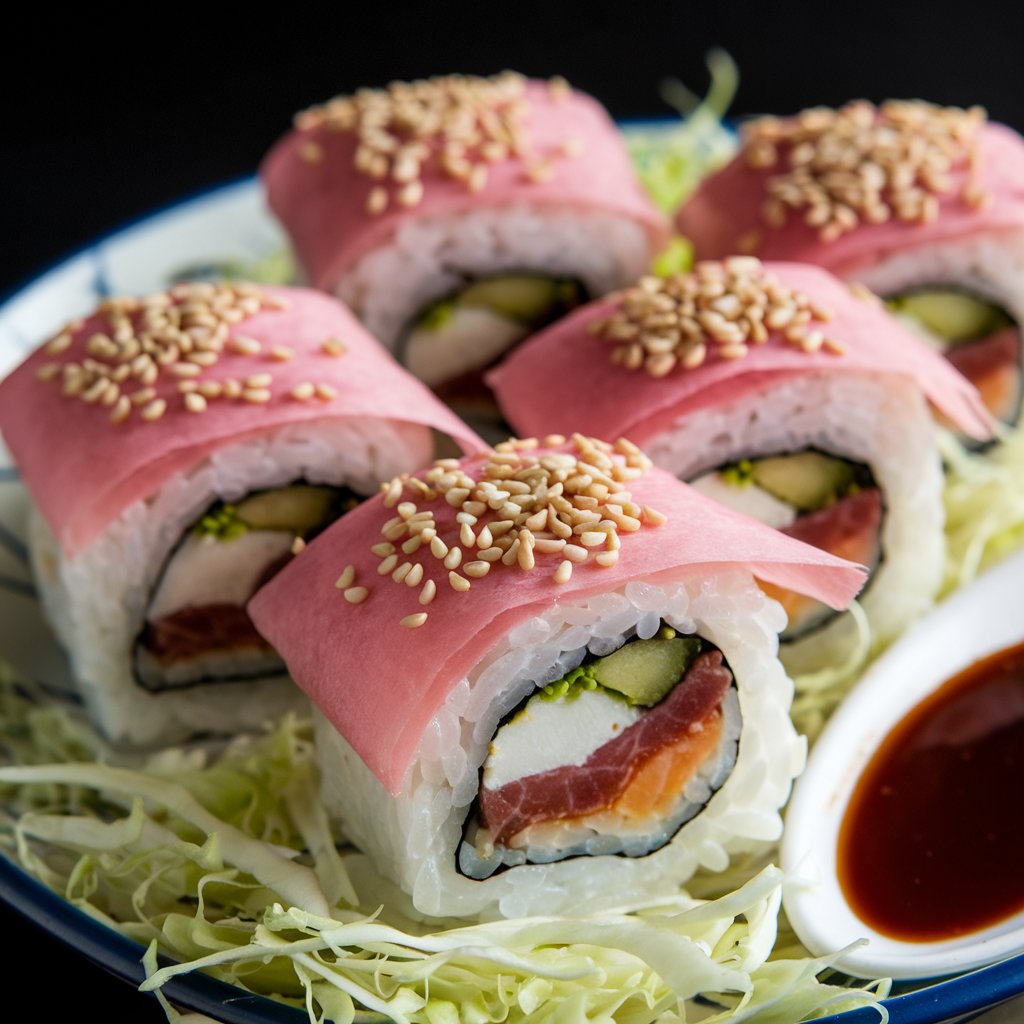 Kategorie jdlo, Sushi s rovm jedlm paprem, xantan E 415, ilustran obrzek