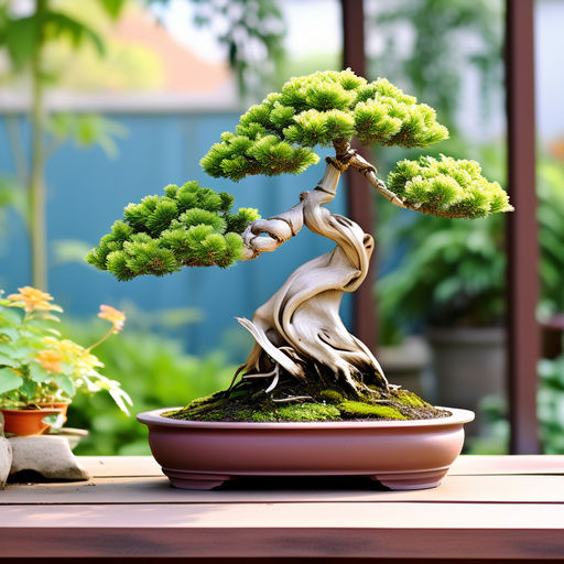 Kategorie rostliny, bonsaj na stole, pryec ndhern, ilustran obrzek