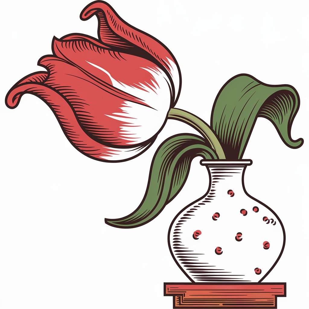 Kategorie rostliny, Červený tulipán v bílé váze, Římský kmín, ilustrační obrázek Kategorie rostliny, Červený tulipán v bílé váze, Římský kmín, ilustrační obrázek