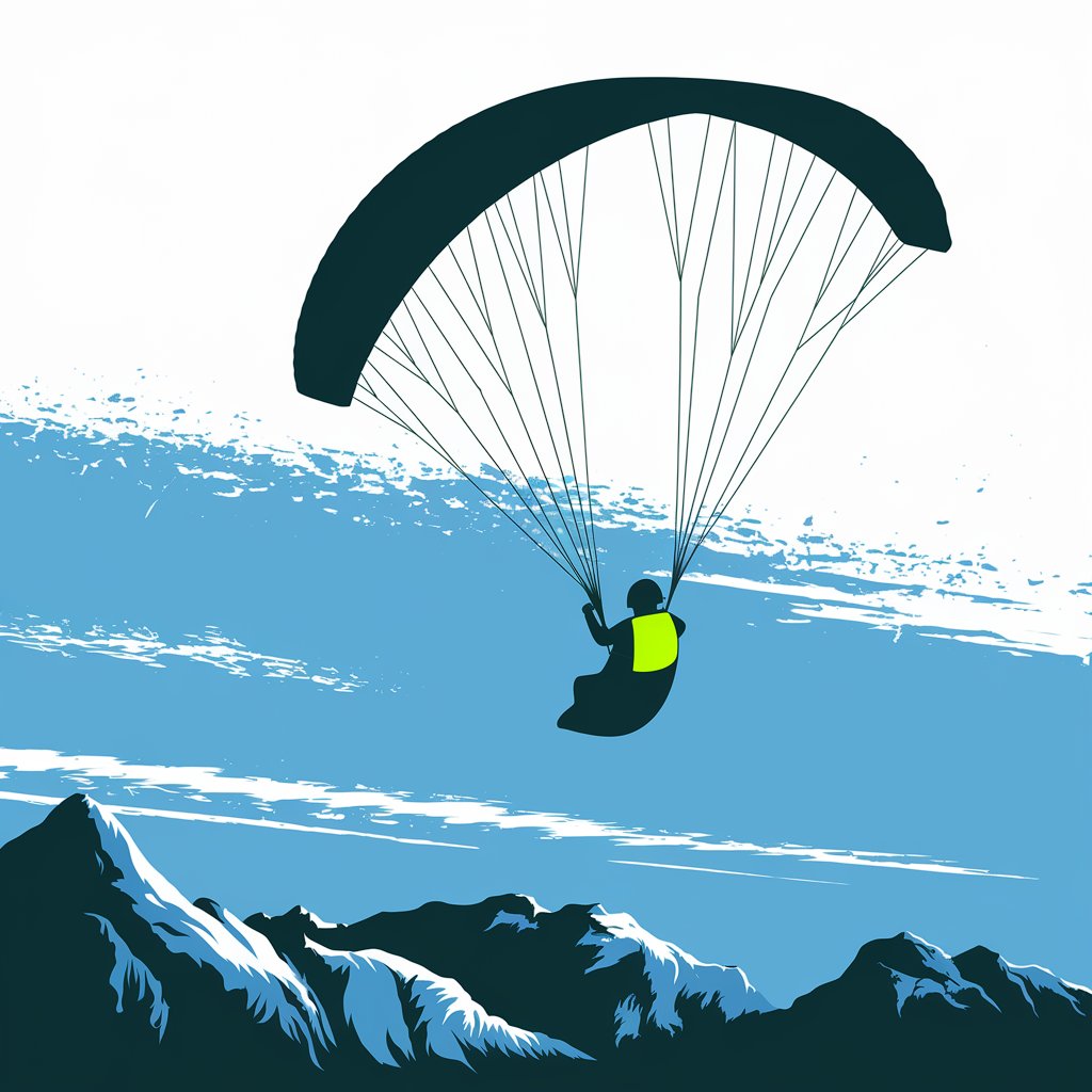 Kategorie sport, Paraglider, bungee jumping, ilustra�n� obr�zek