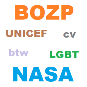 Pojem BOZP je v kategorii zkratky, ilustrační obrázek