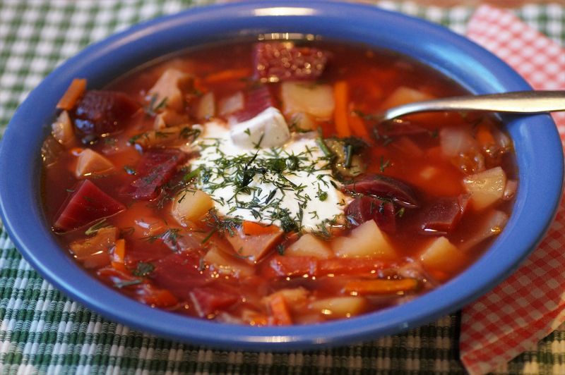 Ruská zeleninová polévka boršč. Autor: ivabalk, zdroj: Pixabay