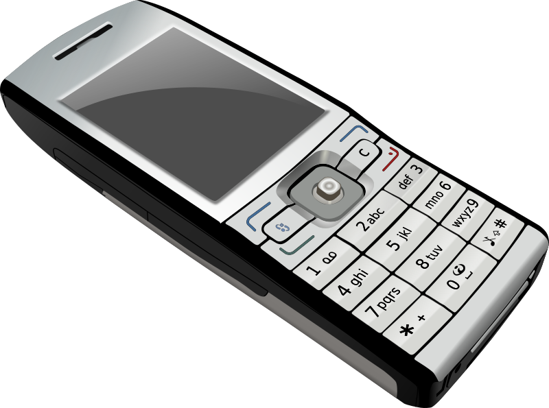 Standardní mobilní telefony využívají pro připojení k síti standard GSM. Zdroj: openclipart.org, licence: public domain
