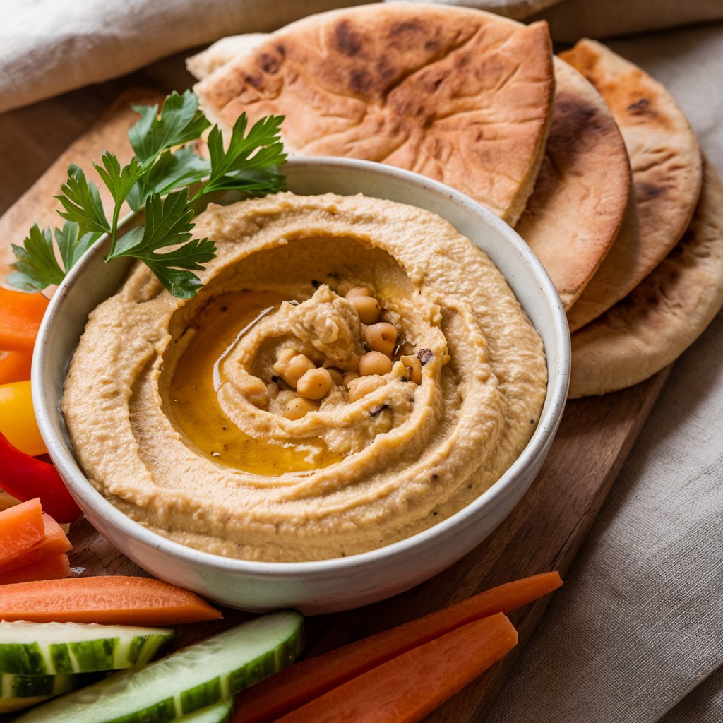 Tradin blzkovchodn pokrm hummus. Zdroj: Ideogram.AI