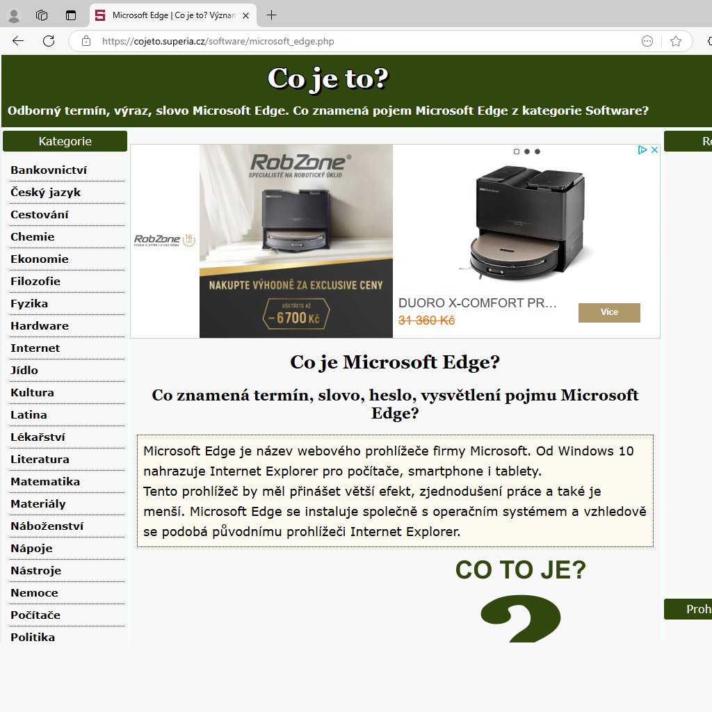 Screenshot webovho prohlee Microsoft Edge. Autor: Ing. Luk Ryt