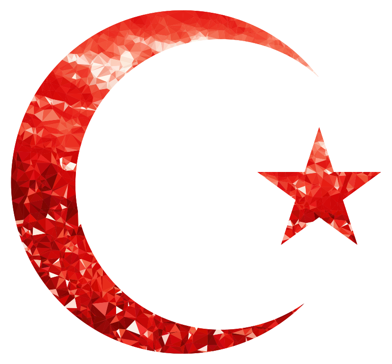 Znakem islámu je půlměsíc a hvězda. Zdroj: openclipart.org, licence: public domain