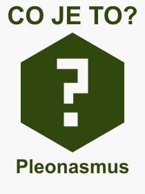 Co je to Pleonasmus? Význam slova, termín, Odborný termín, výraz, slovo Pleonasmus. Co znamená pojem Pleonasmus z kategorie Český jazyk?