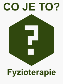 Co je to Fyzioterapie? Vznam slova, termn, Definice vrazu Fyzioterapie. Co znamen odborn pojem Fyzioterapie z kategorie Lkastv?