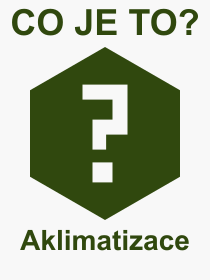 Co je to Aklimatizace? Význam slova, termín, Definice odborného termínu, slova Aklimatizace. Co znamená pojem Aklimatizace z kategorie Cestování?