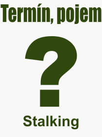 Co je to Stalking? Vznam slova, termn, Definice vrazu Stalking. Co znamen odborn pojem Stalking z kategorie Prvo?