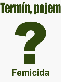 Co je to Femicida? Význam slova, termín, Definice výrazu, termínu Femicida. Co znamená odborný pojem Femicida z kategorie Právo?