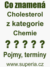 Pojem, vraz, heslo, co je to Cholesterol? 