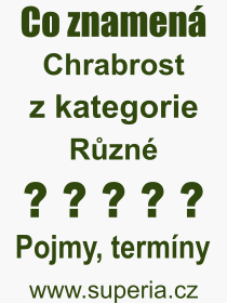 Co je to Chrabrost? Vznam slova, termn, Definice vrazu, termnu Chrabrost. Co znamen odborn pojem Chrabrost z kategorie Rzn?