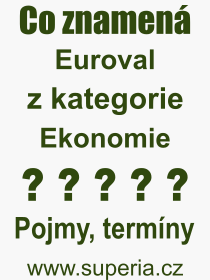 Co je to Euroval? Význam slova, termín, Definice výrazu, termínu Euroval. Co znamená odborný pojem Euroval z kategorie Ekonomie?