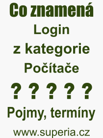 Pojem, výraz, heslo, co je to Login? 