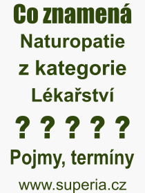 Pojem, vraz, heslo, co je to Naturopatie? 