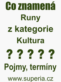 Co je to Runy? Význam slova, termín, Výraz, termín, definice slova Runy. Co znamená odborný pojem Runy z kategorie Kultura?