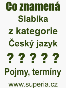 Pojem, výraz, heslo, co je to Slabika? 