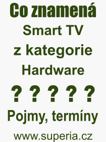 Co je to Smart TV? Význam slova, termín, Výraz, termín, definice slova Smart TV. Co znamená odborný pojem Smart TV z kategorie Hardware?