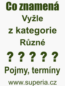 Pojem, v�raz, heslo, co je to Vy�le? 