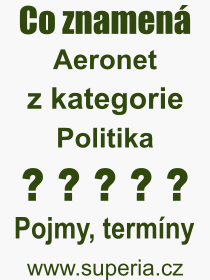 Co je to Aeronet? Význam slova, termín, Výraz, termín, definice slova Aeronet. Co znamená odborný pojem Aeronet z kategorie Politika?