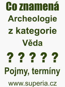 Pojem, výraz, heslo, co je to Archeologie? 
