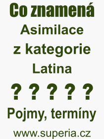 Pojem, v�raz, heslo, co je to Asimilace? 