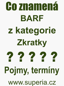 Pojem, výraz, heslo, co je to BARF? 