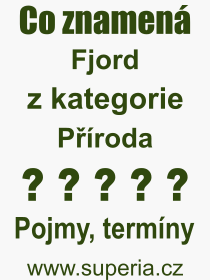 Co je to Fjord? Význam slova, termín, Výraz, termín, definice slova Fjord. Co znamená odborný pojem Fjord z kategorie Příroda?