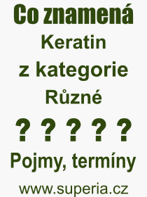 Co je to Keratin? Význam slova, termín, Výraz, termín, definice slova Keratin. Co znamená odborný pojem Keratin z kategorie Různé?