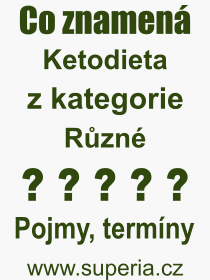 Co je to Ketodieta? Význam slova, termín, Odborný termín, výraz, slovo Ketodieta. Co znamená pojem Ketodieta z kategorie Jídlo?