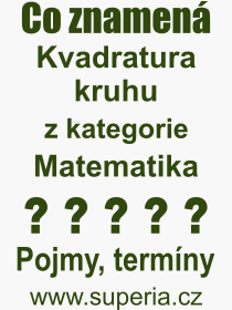 Pojem, v�raz, heslo, co je to Kvadratura kruhu? 