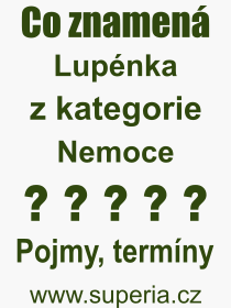 Co je to Lupénka? Význam slova, termín, Definice výrazu Lupénka. Co znamená odborný pojem Lupénka z kategorie Nemoce?