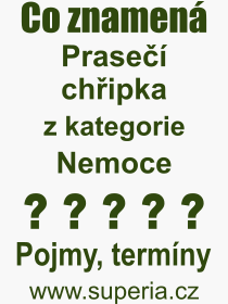 Co je to Prase chipka? Vznam slova, termn, Definice odbornho termnu, slova Prase chipka. Co znamen pojem Prase chipka z kategorie Nemoce?