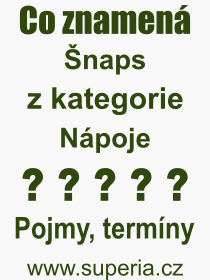 Co je to naps? Vznam slova, termn, Odborn termn, vraz, slovo naps. Co znamen pojem naps z kategorie Npoje?