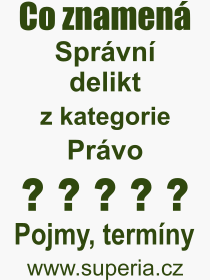 Co je to Sprvn delikt? Vznam slova, termn, Odborn vraz, definice slova Sprvn delikt. Co znamen pojem Sprvn delikt z kategorie Prvo?