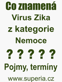 Co je to Virus Zika? Vznam slova, termn, Definice vrazu Virus Zika. Co znamen odborn pojem Virus Zika z kategorie Nemoce?