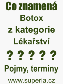 Pojem, výraz, heslo, co je to Botox? 