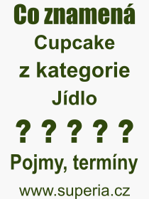 Co je to Cupcake? Význam slova, termín, Výraz, termín, definice slova Cupcake. Co znamená odborný pojem Cupcake z kategorie Jídlo?