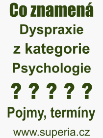 Pojem, vraz, heslo, co je to Dyspraxie? 