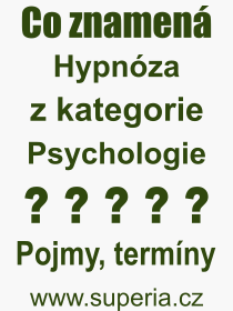 Pojem, výraz, heslo, co je to Hypnóza? 