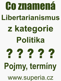 Pojem, výraz, heslo, co je to Libertarianismus? 