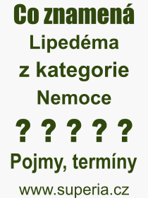 Pojem, výraz, heslo, co je to Lipedéma? 