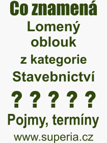 Co je to Lomen oblouk? Vznam slova, termn, Definice vrazu, termnu Lomen oblouk. Co znamen odborn pojem Lomen oblouk z kategorie Stavebnictv?