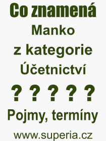 Co je to Manko? Vznam slova, termn, Odborn vraz, definice slova Manko. Co znamen pojem Manko z kategorie etnictv?