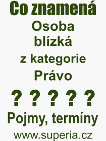 Co je to Osoba blzk? Vznam slova, termn, Definice odbornho termnu, slova Osoba blzk. Co znamen pojem Osoba blzk z kategorie Prvo?