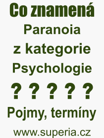 Pojem, výraz, heslo, co je to Paranoia? 