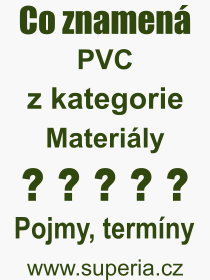 Pojem, vraz, heslo, co je to PVC? 